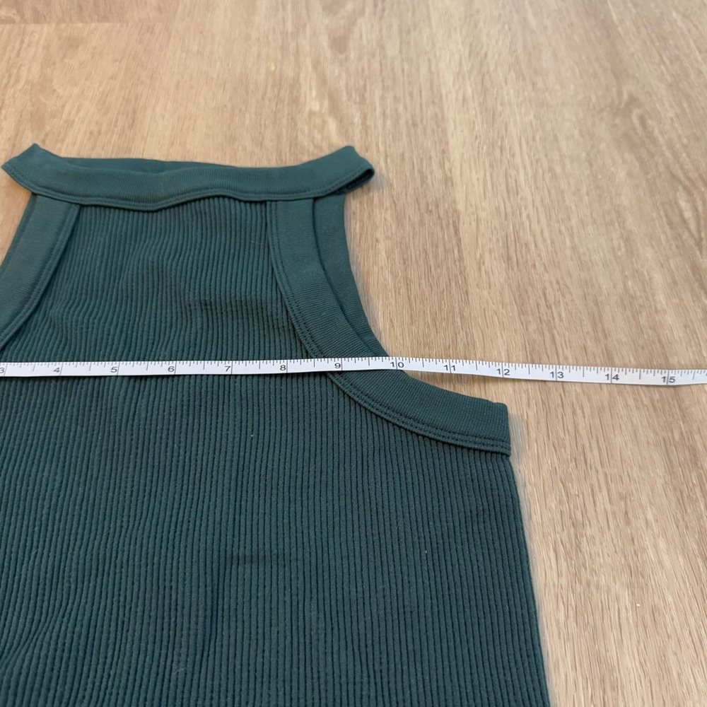 Cotton On Size M/L Dark Green Ribbed Mock Neck Women's Top - Picture 4 of 5